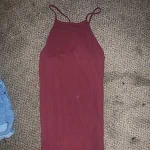 Lace Up red sleeveless dress